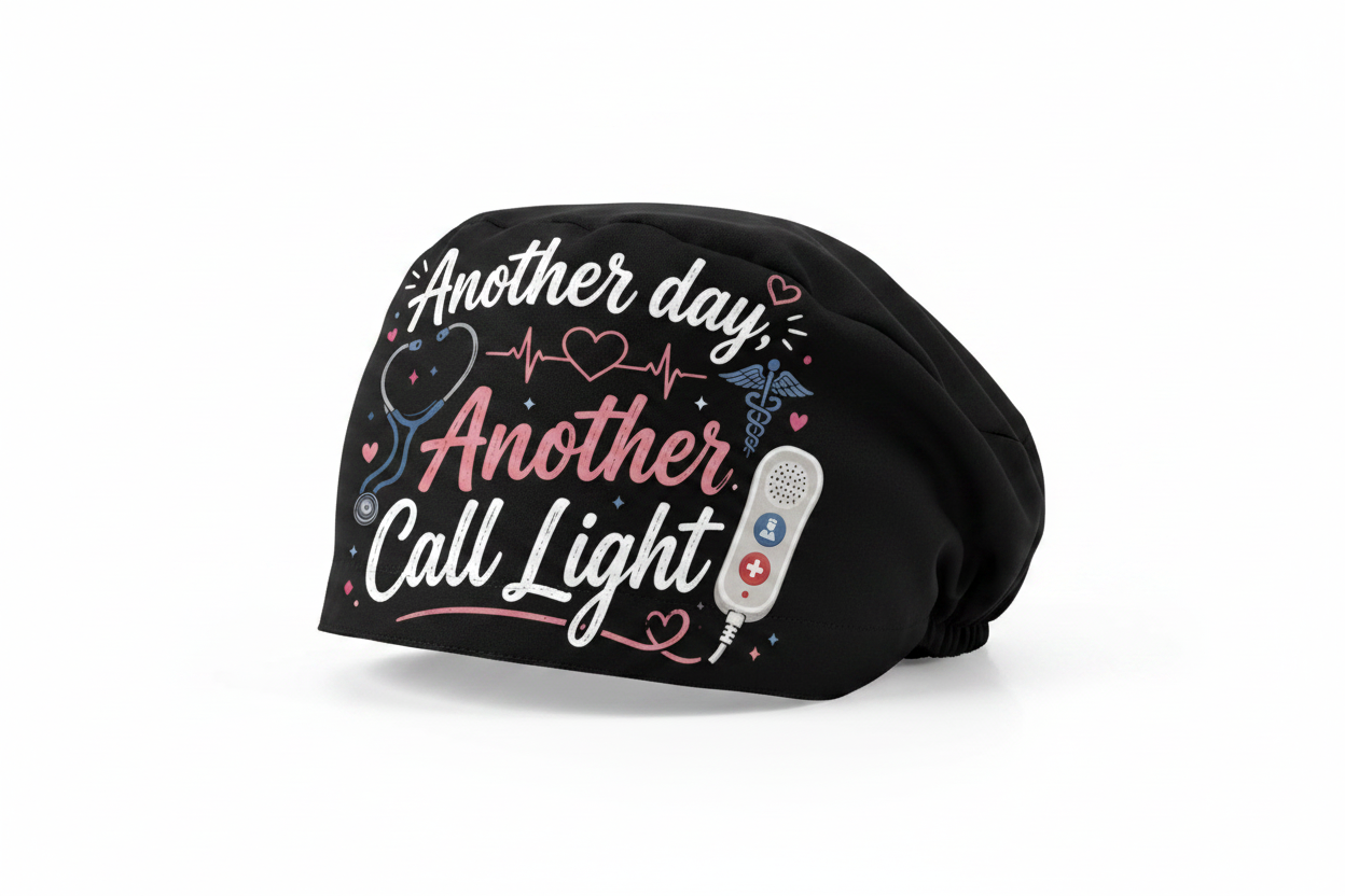 Another Day Another Call Light – Bouffant Scrub Cap Mockup