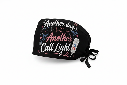 Another Day Another Call Light – Ponytail Scrub Cap Mockup